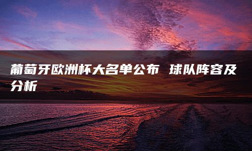 葡萄牙欧洲杯大名单公布 球队阵容及分析